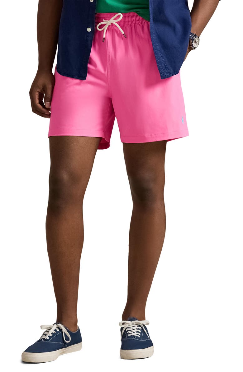 Polo Ralph Lauren Traveler Classic Swim Trunks, Main, color, Baja Pink