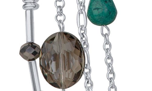 Jardin Multi Strand Chain Necklace In Turquoise/silver