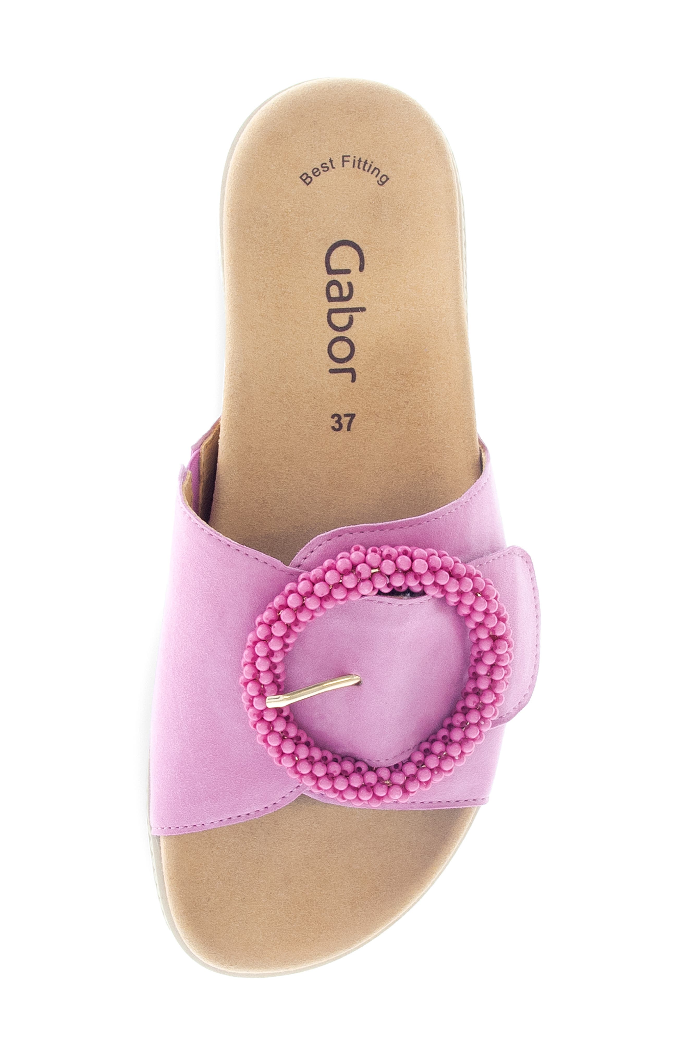 Beaded Buckle Platform Slide Sandal, Alternate, color, SOFT PINK