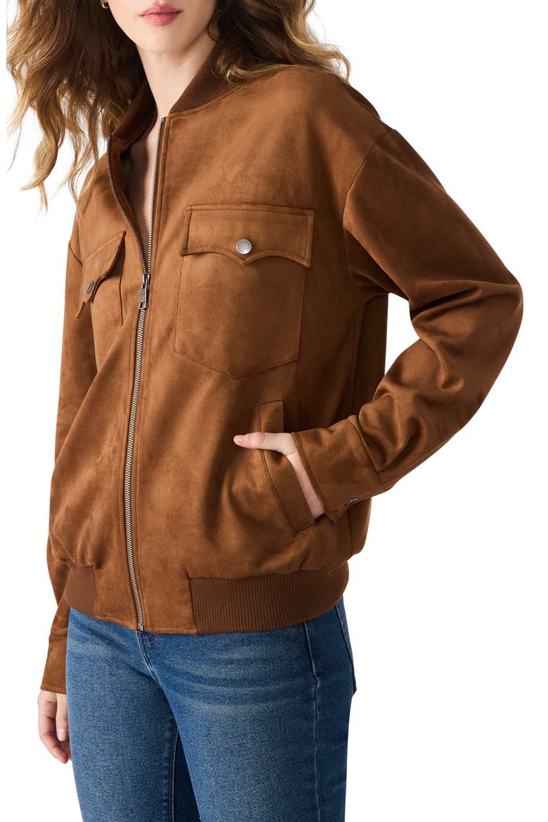 Dean Faux Suede Bomber Jacket, Alternate, color, CHICORY COFFEE
