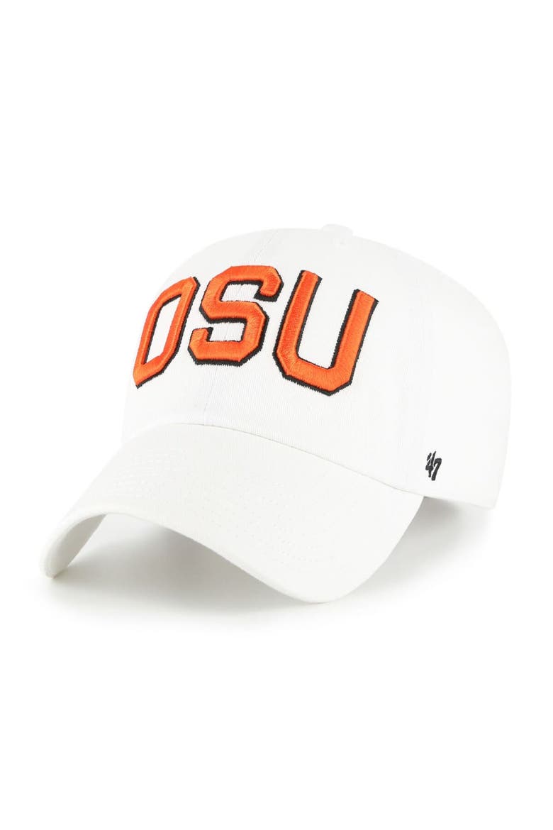 Men's '47 White Oregon State Beavers Vault Clean Up Adjustable Hat, Main, color, White