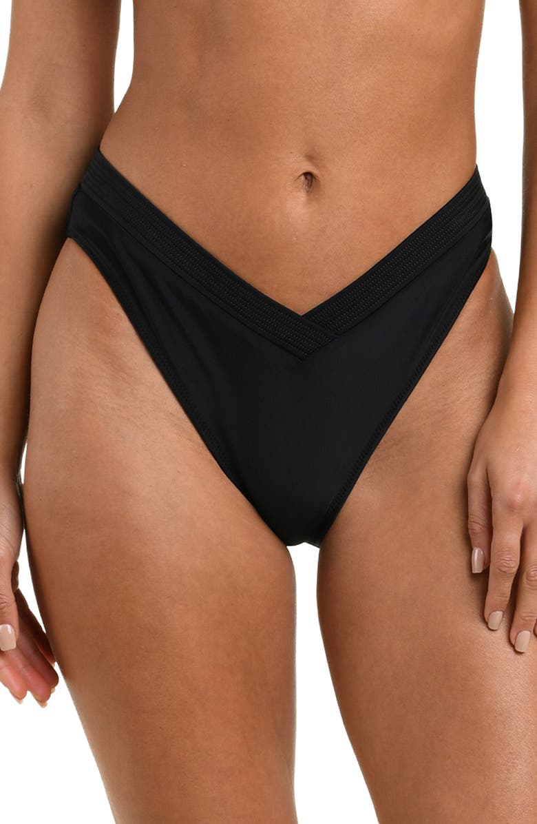 L
AGENCE Ashleigh V-Cut High Leg Bikini Bottoms, Main, color,