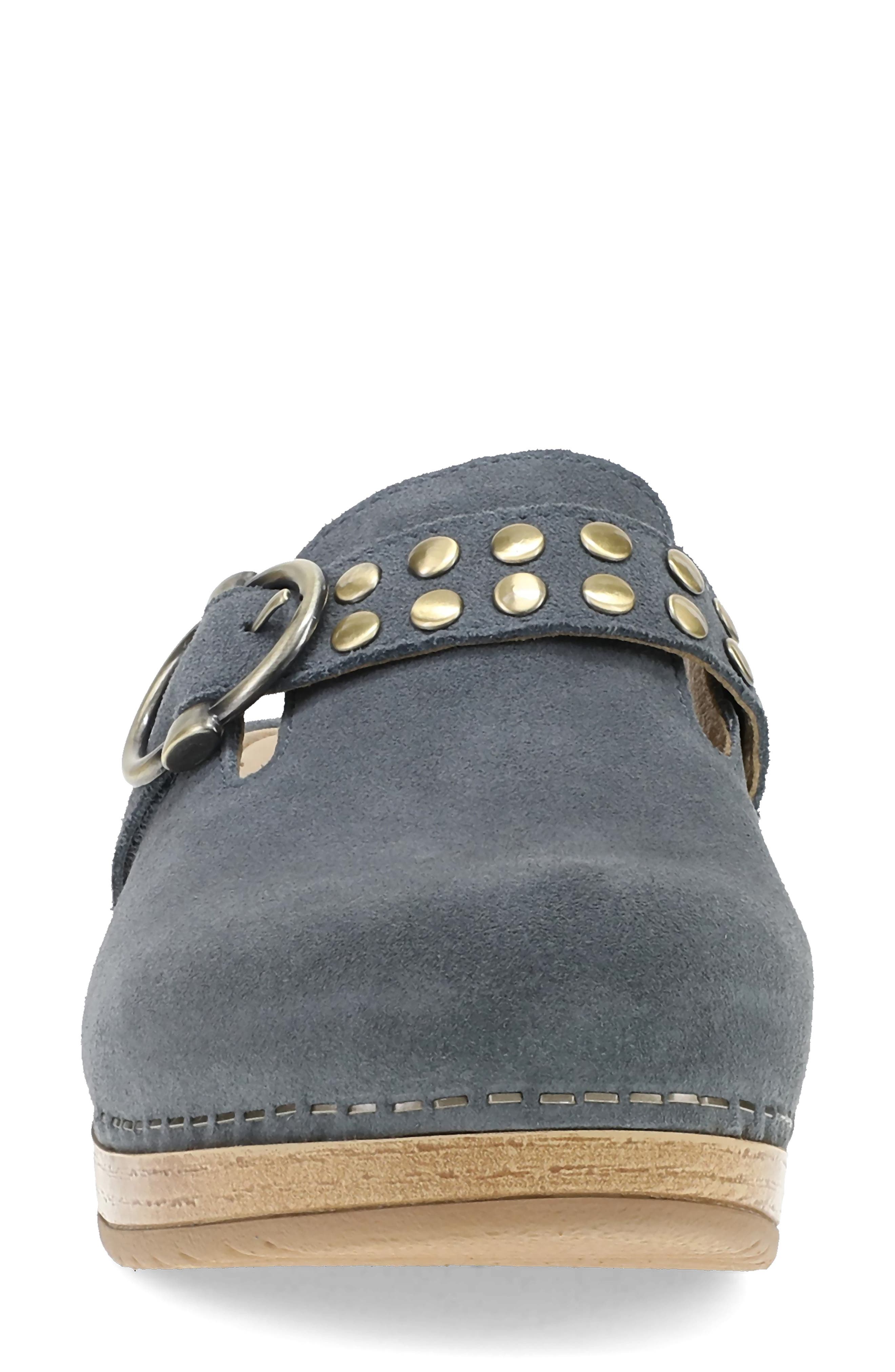 Branson Studded Platform Clog, Alternate, color, DUSTY BLUE SUEDE