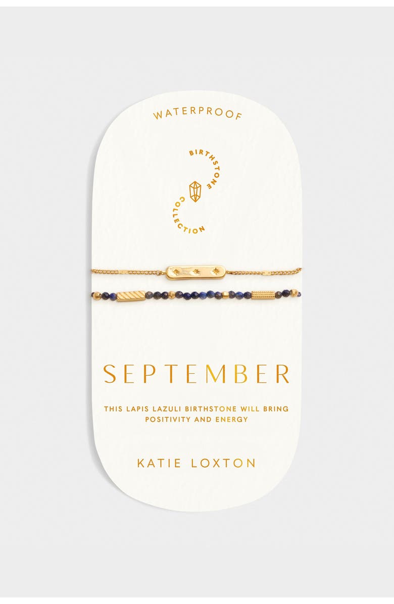 Katie Loxton Birthstone Bracelet 'September' in Lapis Lazuli, Alternate, color, September