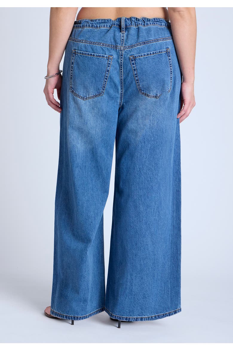 Lightweight Wide Leg Drawstring Waist Jean (plus), Alternate, color, MEDIUM WASH