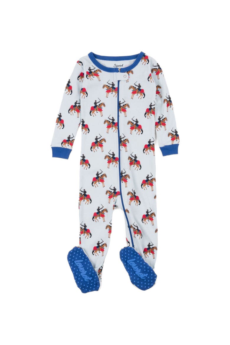 Footed Printed Cotton Pajamas, Animal, Holiday & Fun Prints, Main, color, MULTI