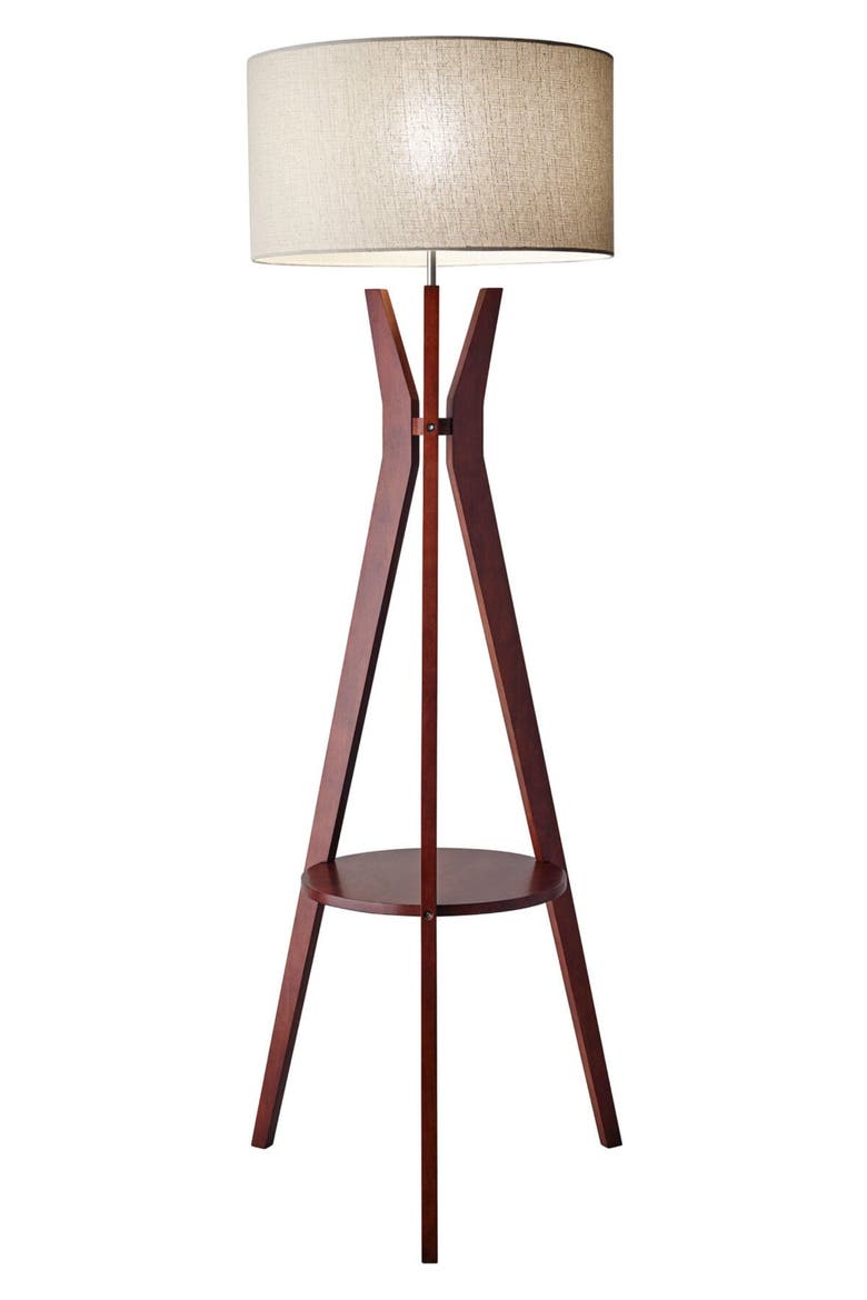 Bedford Shelf Floor Lamp, Main, color, SOLID WALNUT WOOD