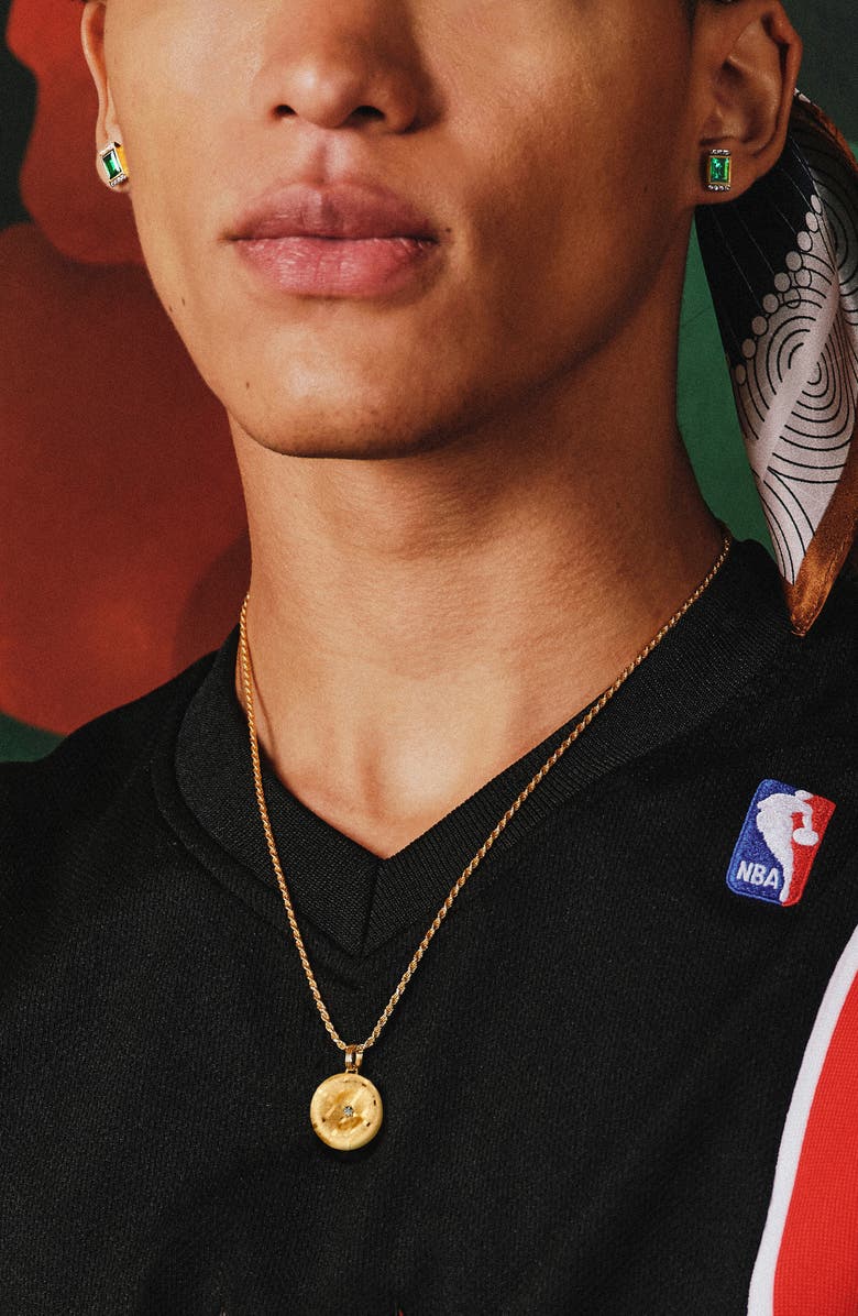 PASCAL The Basketball Crooked Ball Diamond Necklace, Alternate, color, Gold / White Diamond