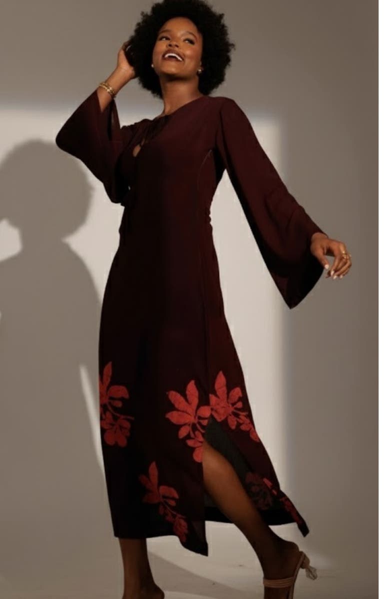 Elisamama Naj Dress, Alternate, color, Burgundy