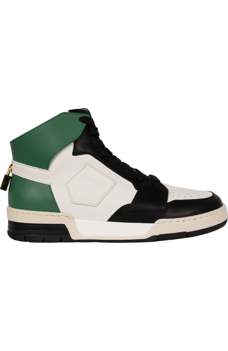 Buscemi Air Jon High Top Sneaker, Main, color, White Black Green