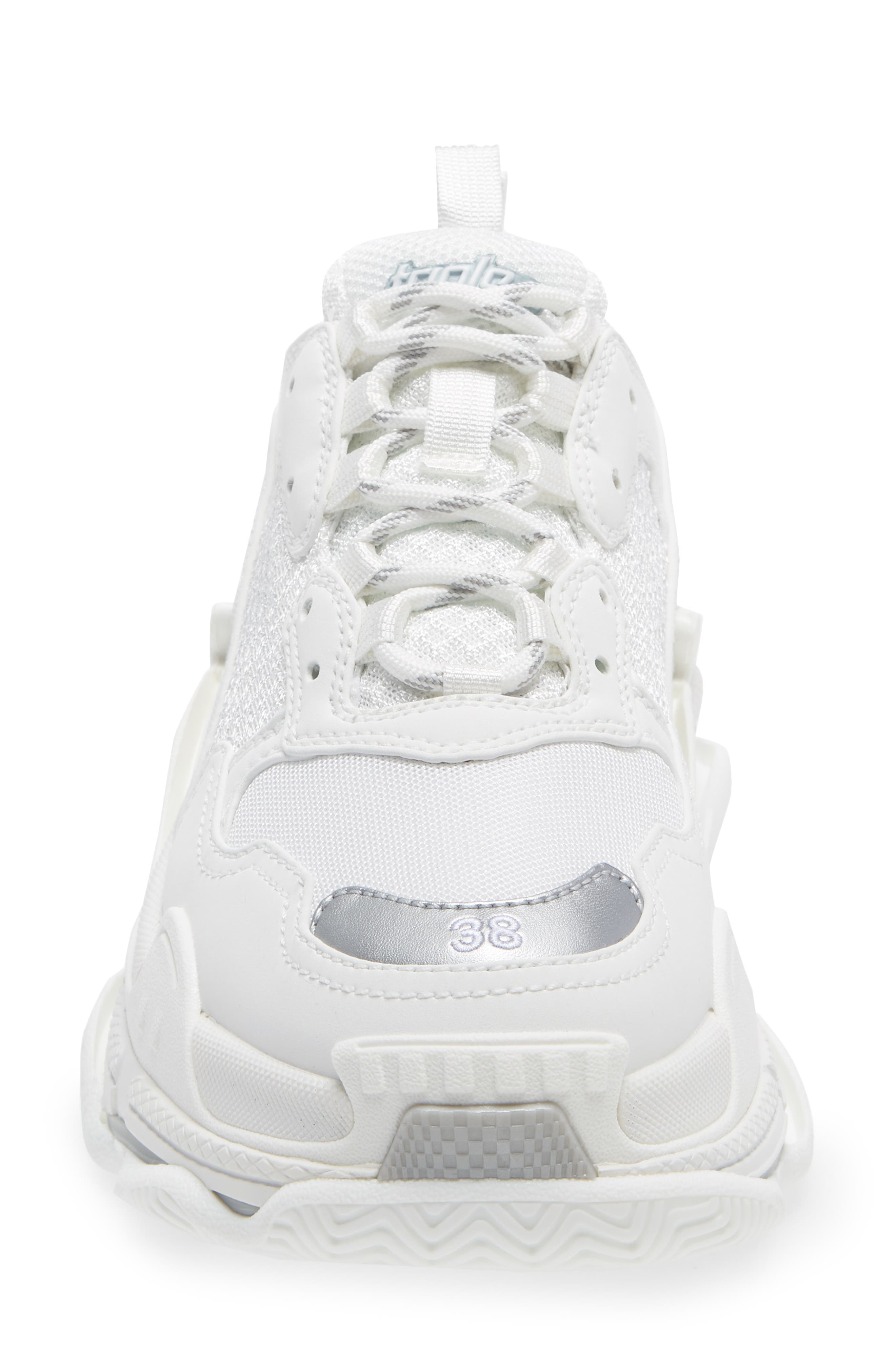 Triple S Low Top Sneaker, Alternate, color, WHITE/ METAL GREY