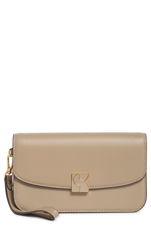 dakota smooth leather flap wristlet