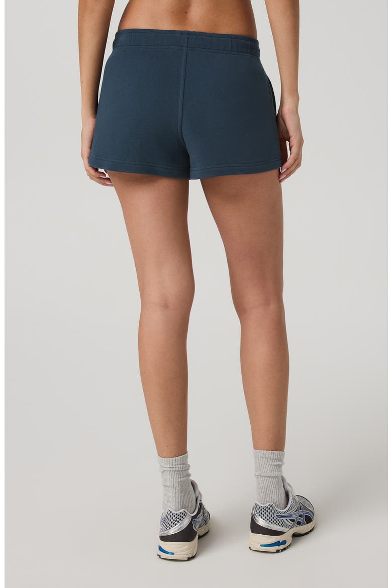 Cotton Blend Piquè Fleece Drawstring Shorts, Alternate, color, OCEAN BLUE