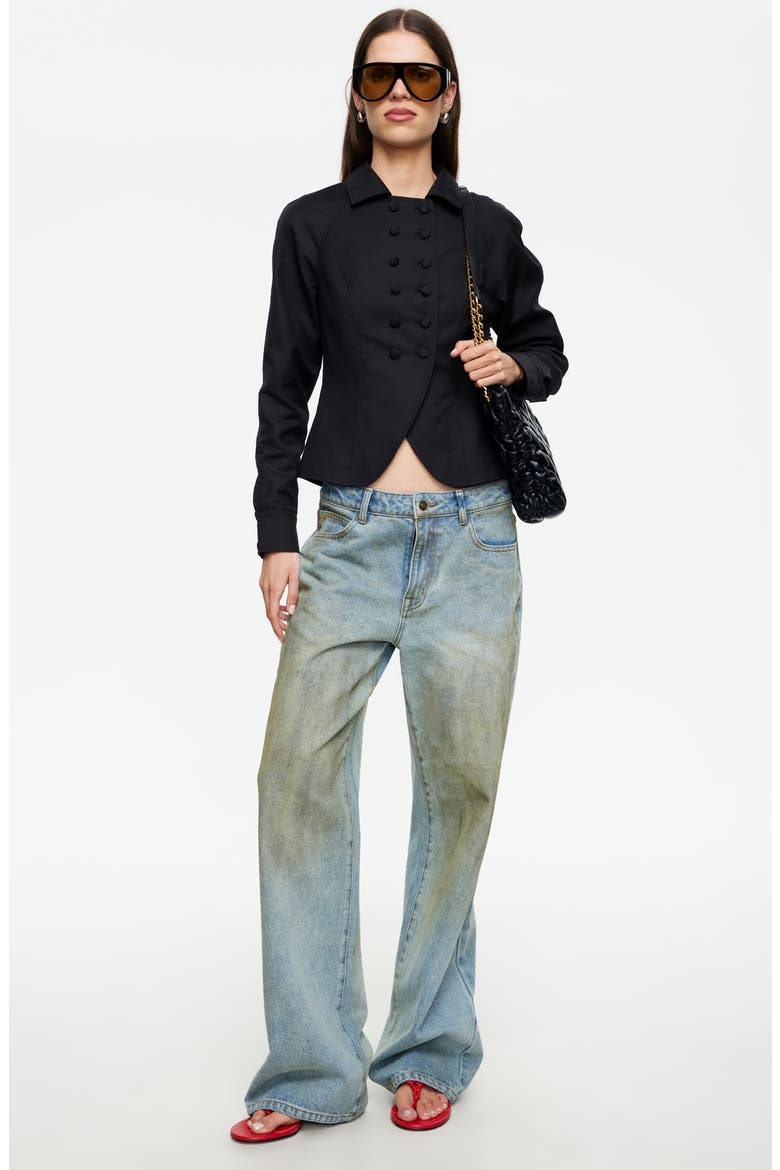 Form Double Breasted Jacket, Alternate, color, NOIR