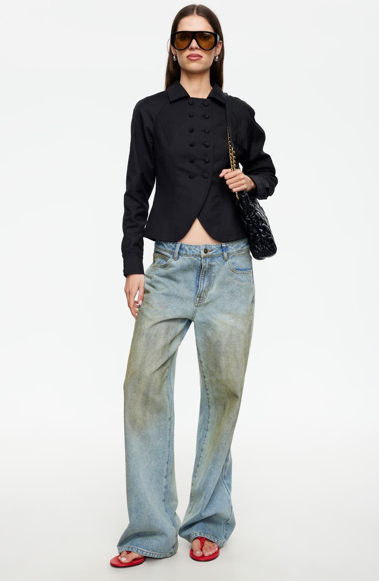 LIONESS Form Double Breasted Jacket, Alternate, color, Noir