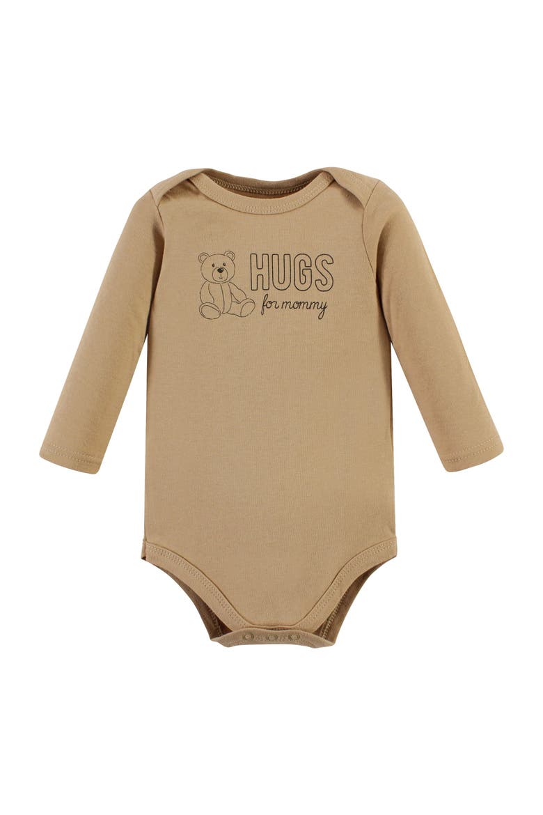 Everyday Long-sleeve Cotton All-in-ones, Alternate, color, Teddy Bears 3-Pack