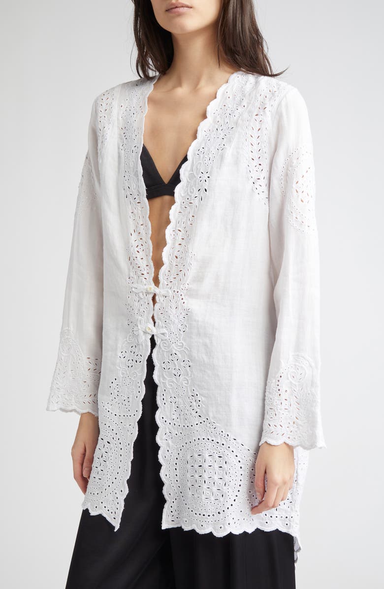 Bode Belvoir Broderie Anglaise, Alternate, color, White