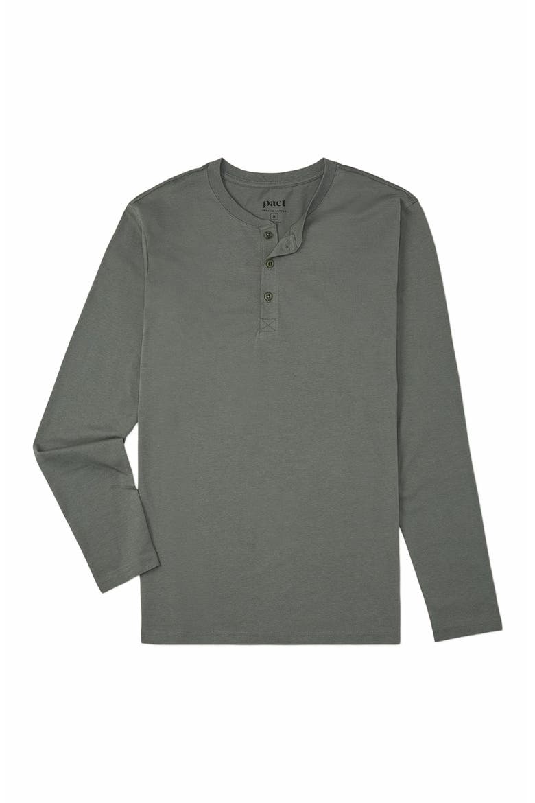 Organic Cotton Softspun Long Sleeve Henley, Alternate, color, Castor Green