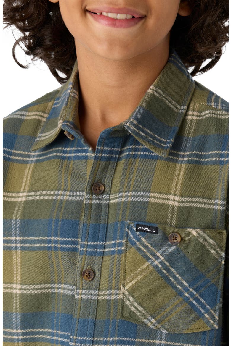 Kids' Redmond Plaid Flannel Button-Up Shirt, Alternate, color, DEEP LICHE