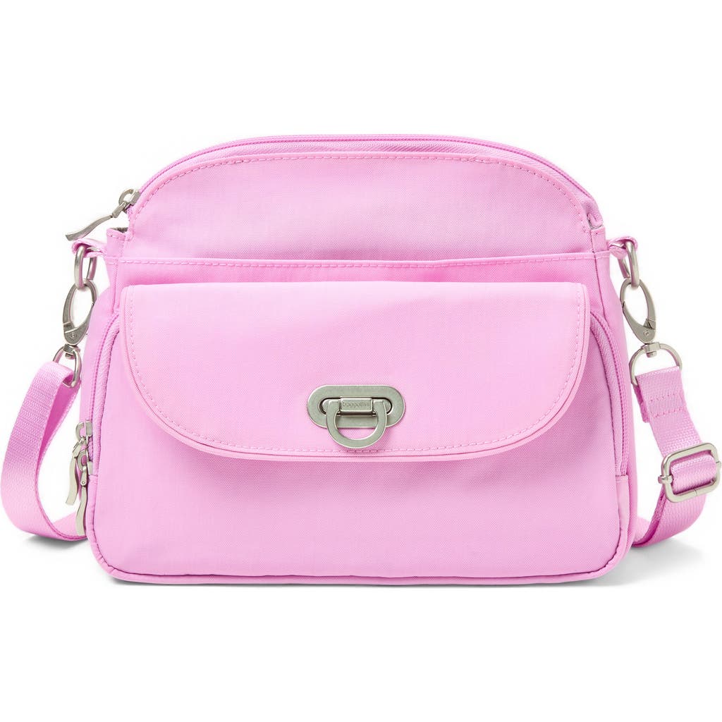 Shop Baggallini Coastal Flip Lock Crossbody Bag In Hibiscus Pink