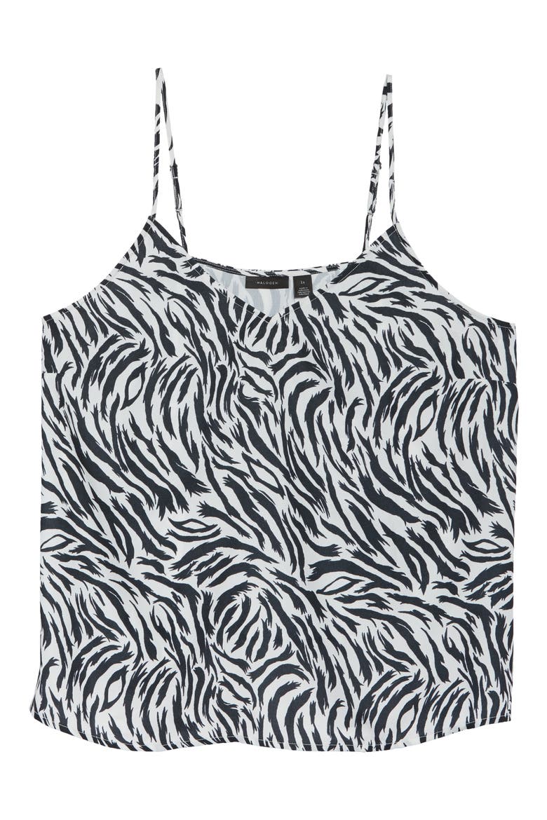 V-Neck Camisole, Alternate, color, IVORY- BLACK FEATHER TIGER