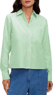 Foxcroft Jodie Stripe Cotton Button-Up Shirt
