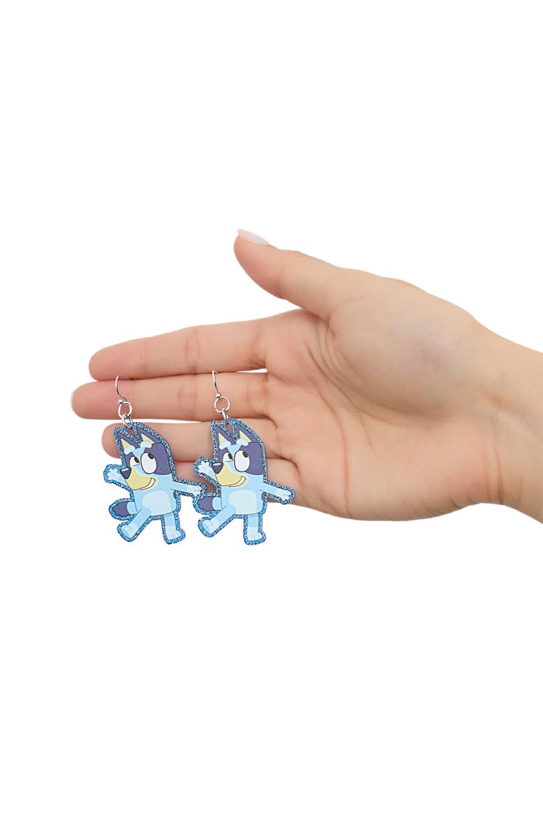 Lightweight Drop Earrings with Character Silhouettes, Alternate, color, Blue