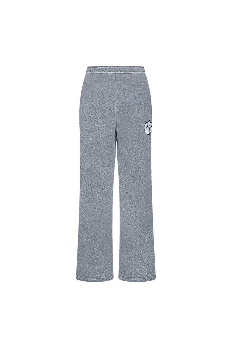 Women's Pro Standard Heather Charcoal Clemson Tigers Tonal Neutral Relaxed Fit Fleece Sweatpants, Alternate, color, Heather Charcoal