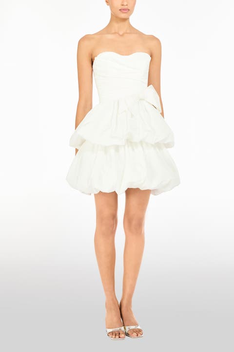 Elaine Bow Tiered Mini Dress