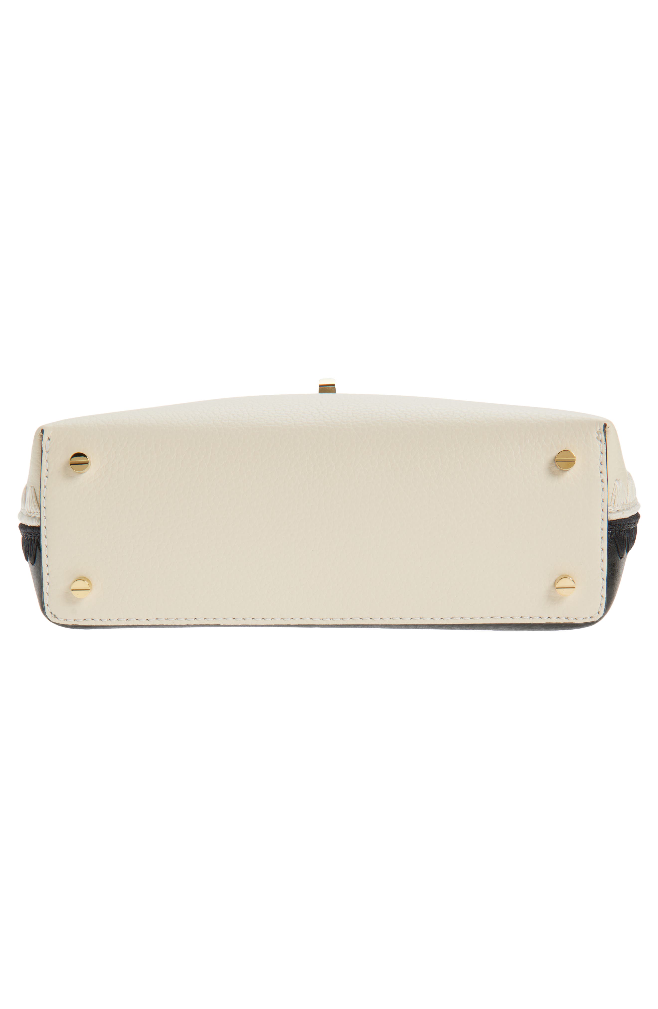 TOTEME Mini T-Lock Leather Clutch, Alternate, color, Black/ Milk