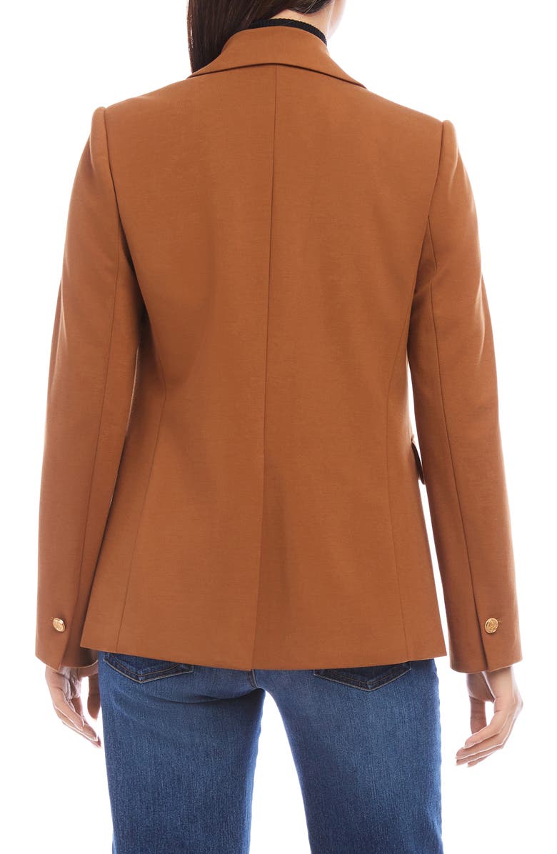 Karen Kane One-Button Ponte Knit Blazer, Alternate, color, Cognac
