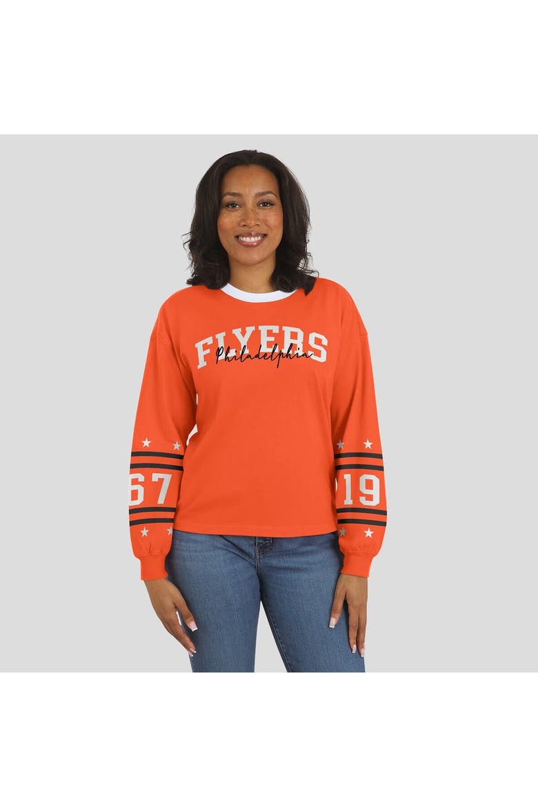 Women's WEAR by Erin Andrews Orange Philadelphia Flyers Long-Sleeve Sport T-Shirt, Alternate, color, Orange