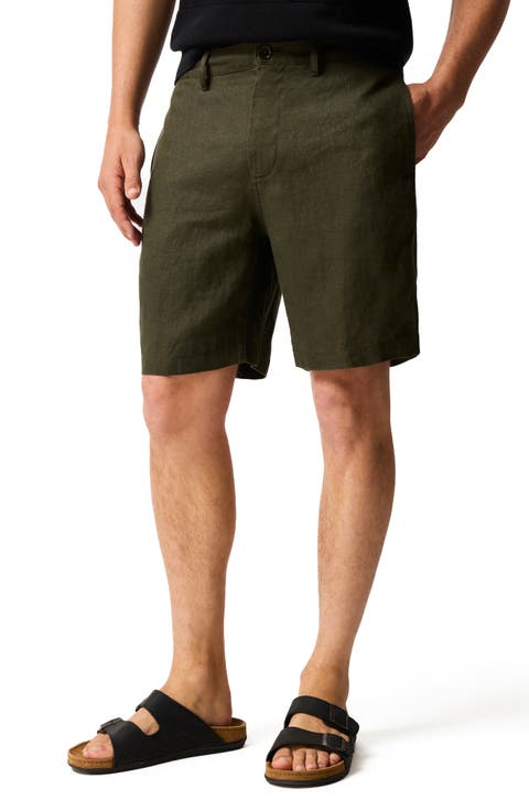 Resort Flat Front Linen Bermuda Shorts (Regular & Big)