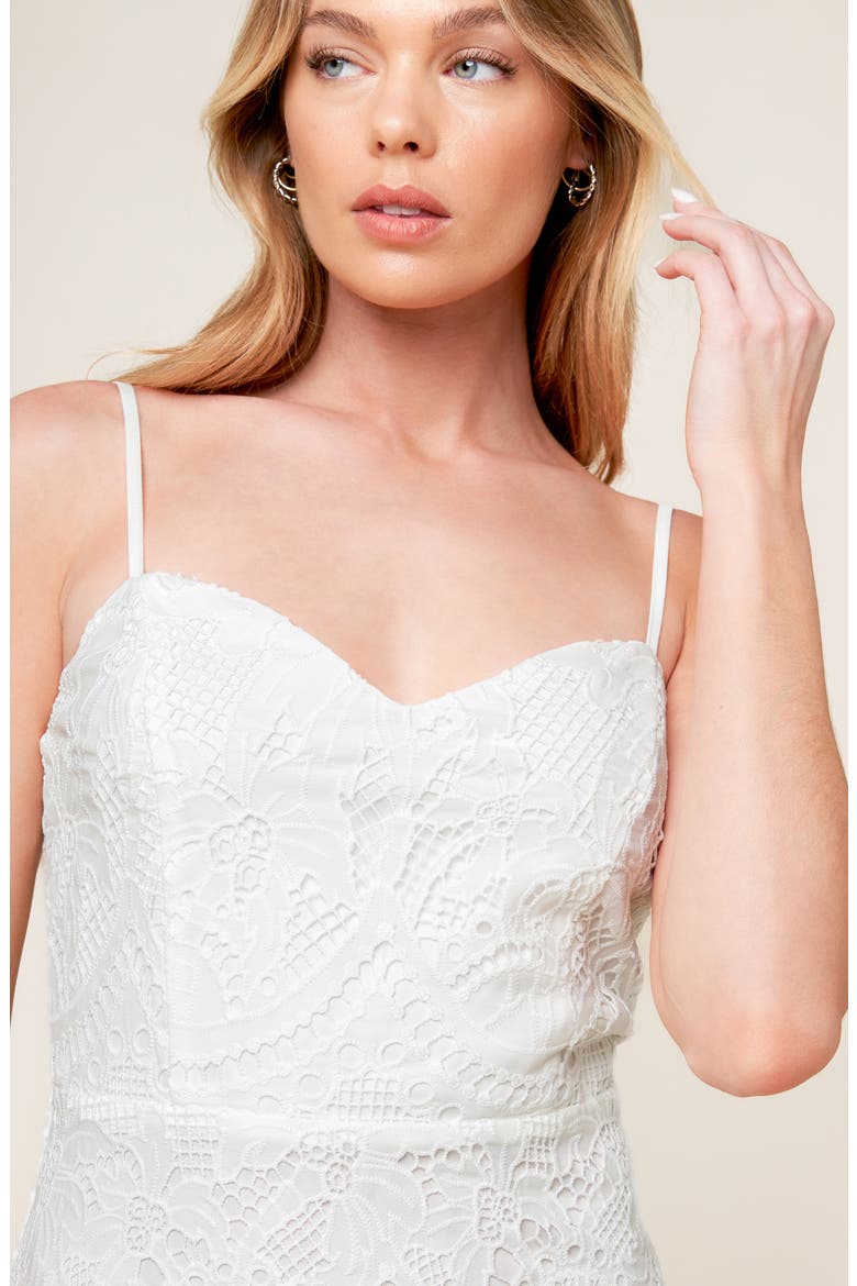 Lace Midi Dress, Alternate, color, OFF WHITE