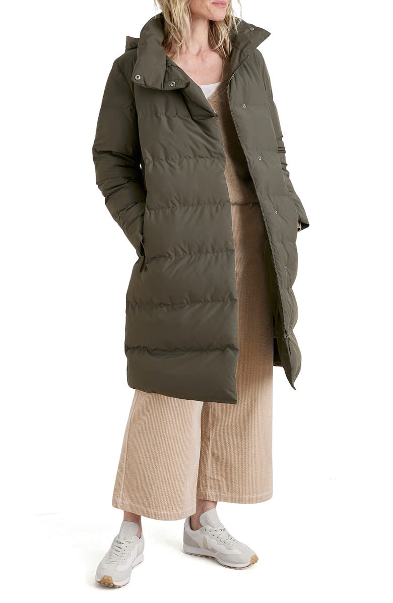 Seasalt Cornwall Holywell Bay Waterproof Puffer Coat, Main, color, Moorland Green