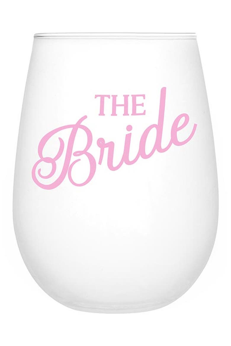 The Bride Stemless Wine Glass, Main, color, WHITE