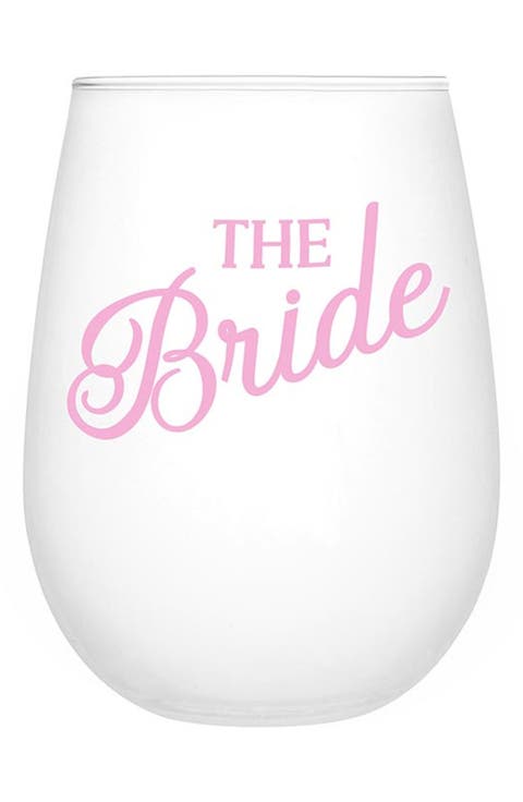 The Bride Stemless Wine Glass