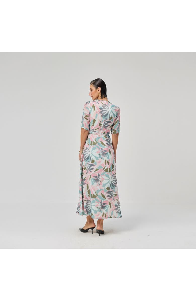 Reistor Abstract Floral Wrap Maxi Dress, Alternate, color, Coastal Bloom