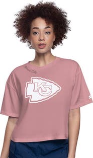 STARTER Women's Starter Pink Kansas City Chiefs Play the Ball Boxy Cropped T-Shirt