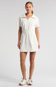 Zella Soft Luxe Knit Quarter Zip Dress