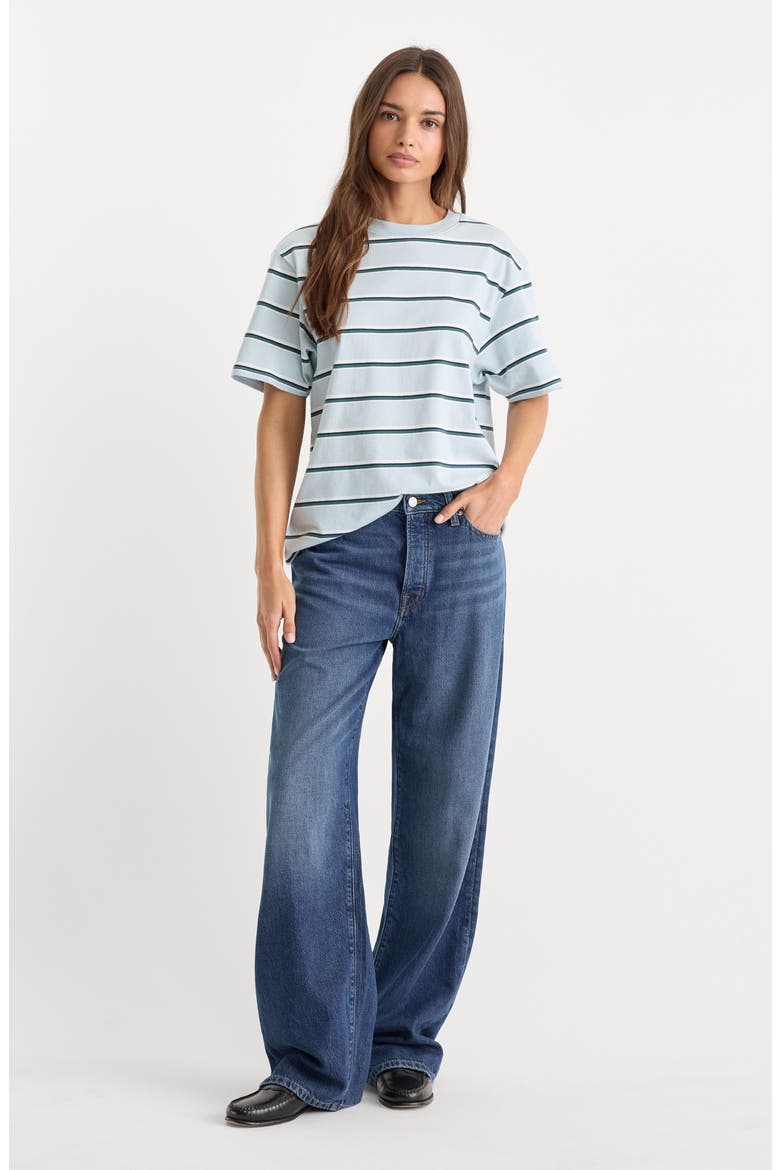 The Overized Stripe T-Shirt, Alternate, color, NARROW SUMMER STRIPE SKY