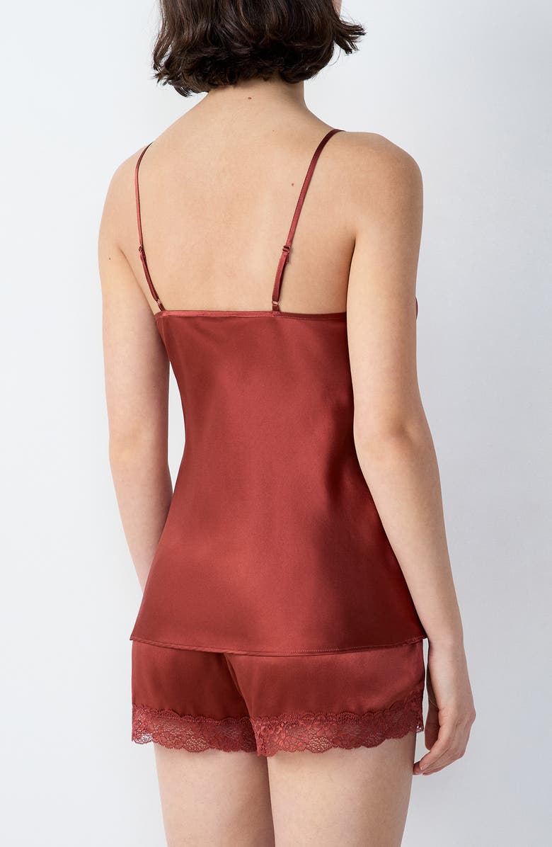 Etam Milky Silk Camisole, Alternate, color, Brown
