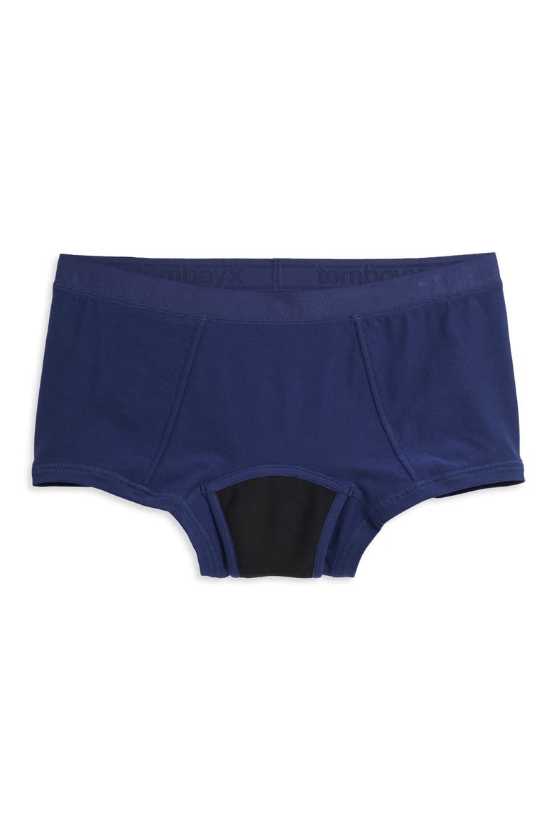 First Line Stretch Cotton Period Boyshorts, Alternate, color, FUTURE DUSK