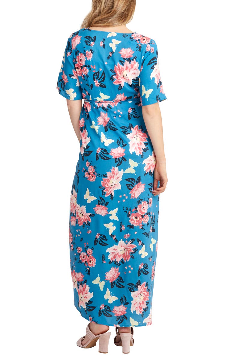 Nom Maternity Landon Maxi Wrap Maternity/Nursing Dress, Alternate, color, Floral