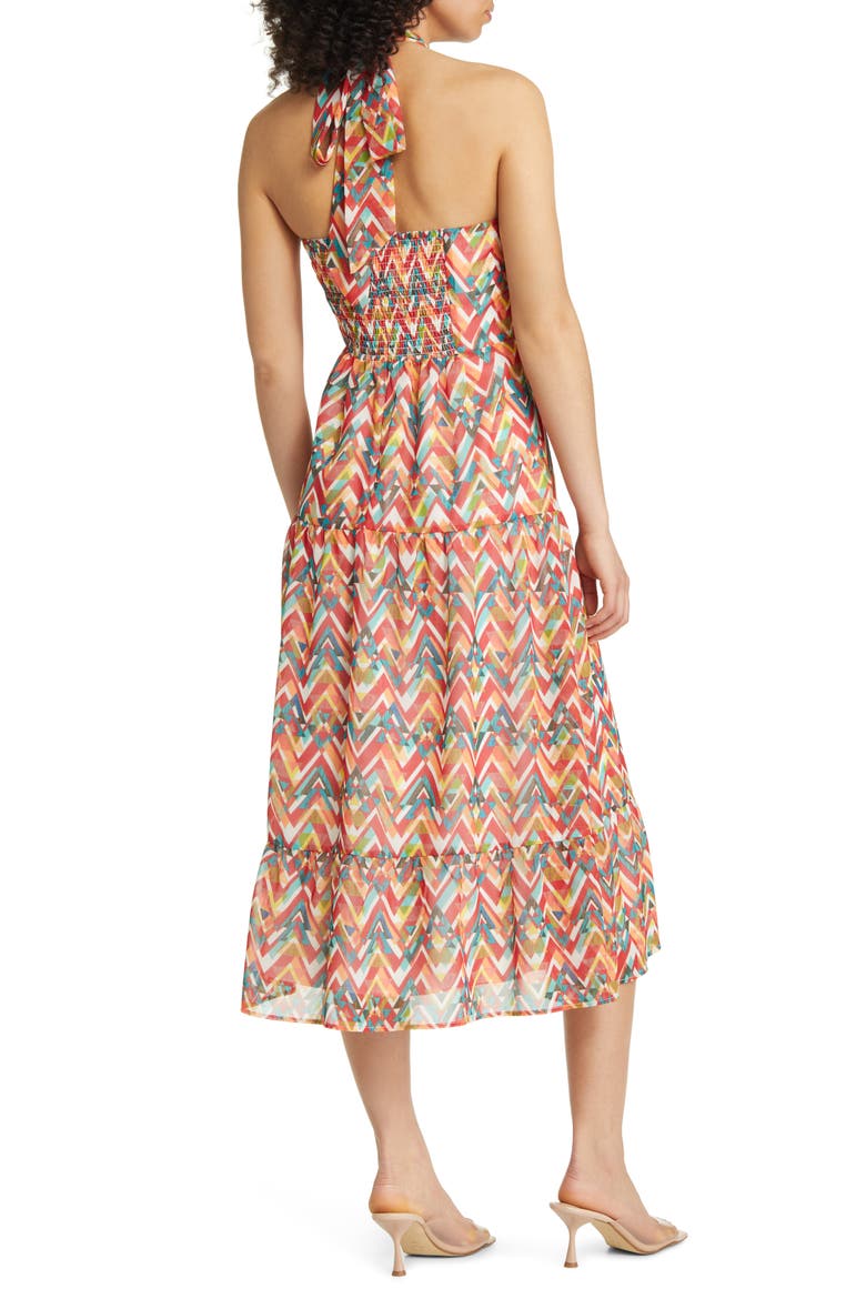 Sam Edelman Geo Print Halter Maxi Dress (Women)