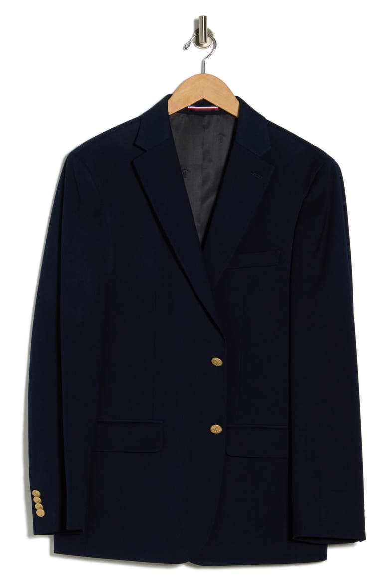 Two Button Notch Lapel Woven Sport Coat, Alternate, color, NAVY TWILL
