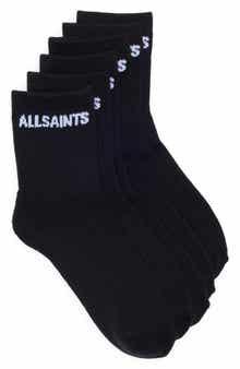 AllSaints 3-Pack Basic Sport Rib Shortie Socks