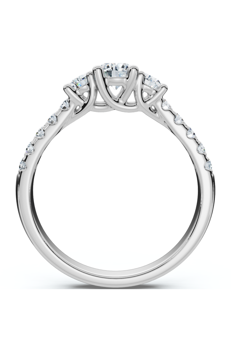3/4ct Elira Three Stone Diamond Ring 10K Gold Lab Grown, Alternate, color, 10k White Gold