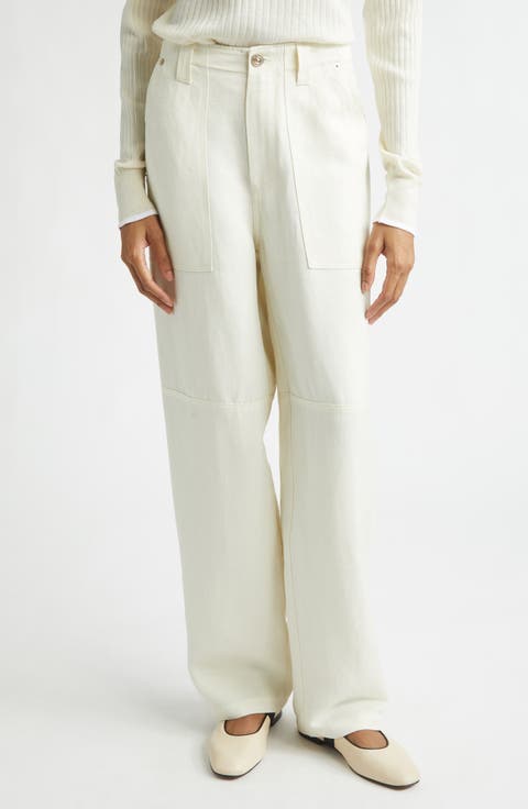 Hymn High Waist Linen Blend Wide Leg Pants