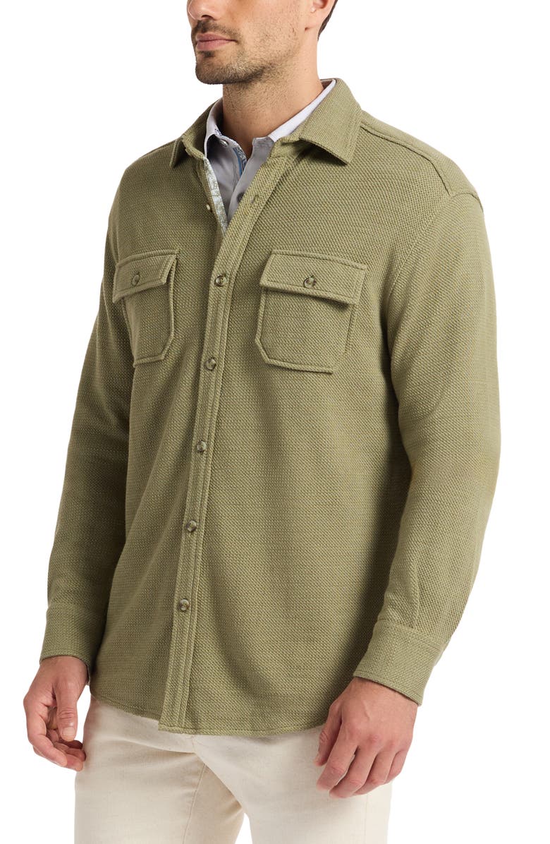 Robert Graham Wayne Long Sleeve Knit Shirt, Alternate, color, Olive
